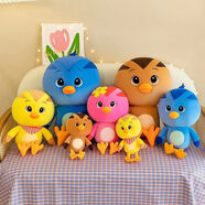 萌雞小隊毛絨玩具可愛(ài)毛絨玩具美佳媽媽布娃娃送孩子生日禮 萌雞小隊4只+雞媽媽 45厘米手工測量1-