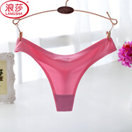 浪莎丁字褲內(nèi)褲女無痕一片式冰絲純色情人節(jié)運(yùn)動(dòng)超薄性感低腰T褲