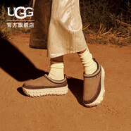 UGG秋季男女同款舒適休閑厚底輪胎底一腳蹬懶人鞋明星同款1154530 CTC | 栗色/陶土褐白色 44