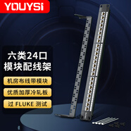 YOUYSI六類24口網(wǎng)絡(luò)配線架 超五類配線架電話語音配線架理線架模塊式千兆水平數(shù)據(jù)管理器 過測試 24口六類配線架