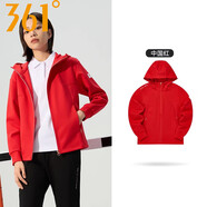 361°衛衣開(kāi)衫連帽女25秋冬季款時(shí)尚舒適休閑運動(dòng)外套女裝運動(dòng)服上衣 中國紅 L