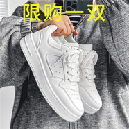 男鞋夏季透氣軟底運(yùn)動(dòng)休閑百搭小白鞋學(xué)生增高純白色運(yùn)動(dòng)板鞋子男 K066白色 41
