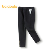 巴拉巴拉（BALABALA）女童打底褲簡(jiǎn)約百搭長(cháng)褲加絨休閑褲拜年服 黑色90001 110 cm