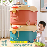 兒童玩具收納箱家用整理箱萌趣鴨子寶寶衣服整理儲物盒SSE 智慧綠號