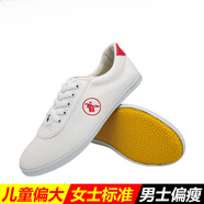 LISM武術(shù)鞋男太極鞋女帆布牛筋底練功鞋兒童武術(shù)訓練表演鞋運動(dòng)鞋 白色武術(shù)鞋 28