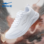 鴻星爾克（ERKE）男鞋運(yùn)動(dòng)鞋秋冬季革面款防水軟底鞋輕便耐磨跑步鞋時(shí)尚百搭休閑鞋 爾克白3218【革面防水】 41