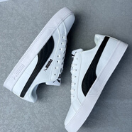 彪馬（PUMA）Smash男女同款復古低幫皮面黑白情侶小白運動休閑板鞋359622-05 37 內長230mm