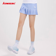 川崎（KAWASAKI）羽毛球服女神運動(dòng)套裝女夏季短袖T恤運動(dòng)裙兩件套運動(dòng)服速干衣 女款針織短裙 A2762 紫藍 L