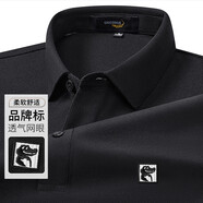 鱷魚恤CROCODILE高檔2025年短袖POLO男士夏季商務(wù)休閑寬松大碼半袖衫 黑色 (99) M (170)
