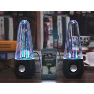 凱聯(lián)威創(chuàng)意噴泉水舞電腦音響臺式筆記本usb迷你音箱家用2.0低音炮七彩燈 水舞音響圓形款黑色