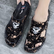 西域駱駝（VANCAMEL）男士涼鞋2025新款夏季包頭涼拖開(kāi)車(chē)司機戶(hù)外兩用拖鞋男潮大碼4546 b09棕色 38