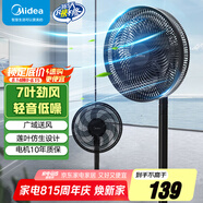 美的（Midea） 電風(fēng)扇 家用風(fēng)扇7葉落地扇立式輕音節(jié)能大風(fēng)量電扇臺(tái)扇迷你扇臺(tái)立兩用轉(zhuǎn)頁(yè)扇空氣循環(huán)扇安靜低音 【臺(tái)立兩用丨7葉勁風(fēng) 】SAF30AB 家用落地扇