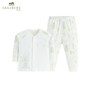 三木比迪三木比迪嬰兒衣服純棉內衣套裝冬男女童睡衣衣服寶寶秋衣秋褲兒童 SME6181淺綠 100cm