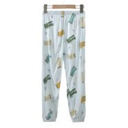 KIDS MAM&DAD夏季薄款男童女童長褲子中大童學(xué)生九分褲燈籠褲兒童防蚊褲新品 藍(lán)鱷魚 110 cm