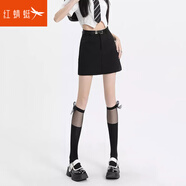 紅蜻蜓防走光西裝短裙女2025夏季新款百搭a字裙包臀裙半身裙子 黑色短裙 L 【108-117斤】