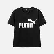 彪馬（PUMA）兒童短袖T恤男女中大童夏季涼感休閑運動(dòng)T恤童裝衣服 黑色 165 