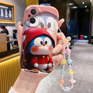 佩諾OPPO A96手機殼PFUM10保護套鏡頭全包邊防摔時(shí)尚新潮卡通可愛(ài)男女新款奶油硅膠軟外殼 【天宇，奶油硅膠】 發(fā)呆叮當貓  +手鏈 OPPOA96