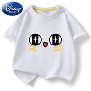 迪士尼紅小豆衣服男女童短袖t恤夏季新款寶寶可愛(ài)寬松兒童百搭純棉體恤T 白色 100