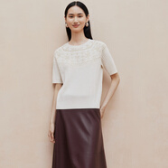 FIRSTSTATION大雅家經(jīng)典圓領(lǐng)插肩袖套頭毛衣女24秋冬新款9536A 白色 160/84A/M