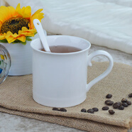 蓮澤 陶瓷咖啡杯子馬克杯情侶杯創(chuàng  )意早餐杯子辦公水杯帶蓋帶勺子 400ml早餐杯