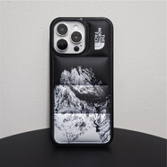 赫豹適用潮牌iphone15promax蘋果14羽絨服手機(jī)殼13/12/11/xs/xr全包防摔北面 羽絨服北面【黑色山水畫】手機(jī)殼 iPhone 15Pro