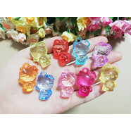 GJXBP兒童水晶手鏈項鏈吊墜亞克力彩色貓咪寶石小孩kt小貓過(guò)家家玩具 吊孔小貓8個(gè)8色