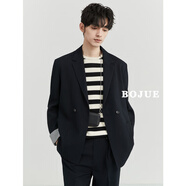 伯爵卓爾休閑西服男士單西裝外套春秋男袖口撞色設計感 C311022 瓦藍 M