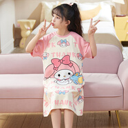 兒童睡裙女童2025新款夏款純棉短袖寶寶女孩公主睡衣中大童家居服 31850 140 【童16碼】身高135-145CM