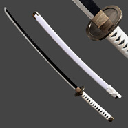海賊王索隆三刀金屬武器模型道具刀武士刃木刀動(dòng)漫cos刀劍未開刃 和道一文字 木刀款+刀架