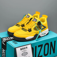 嗒欄帕官方aj4電母鞋子男aj男鞋莆田白水泥休閑運動(dòng)板鞋籃球鞋兒童夏季 aj4電母 44