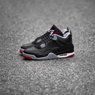 耐克（NIKE）【極速發(fā)貨】 AIR JORDAN 4 AJ4 GS 女款喬4飛人系列女子籃球鞋 FQ8213-006 黑紅 37.5