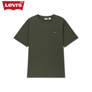Levi's李維斯夏季男士純色美式簡(jiǎn)約潮流休閑純棉寬松圓領(lǐng)短袖T恤 墨綠色 001AN-0003 S