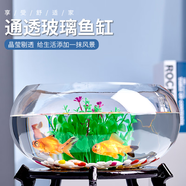 茨格曼玻璃魚(yú)缸圓形辦公桌魚(yú)缸一體缸迷你小魚(yú)缸烏龜玻璃鋼小型金魚(yú)缸家 玻璃缸中號(hào)【20*16*10cm】