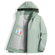 西域駱駝（VANCAMEL）短外套女男2025新爆款加絨風(fēng)衣小個(gè)子防風(fēng)加厚工裝夾克單層沖鋒衣 9930S抹茶綠-女【純色】 L