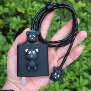 一加13 12 Ace3 3V 2 2V數(shù)據(jù)線保護(hù)套真我GT5Pro充電器100W纏繞線 oppo一加67/80/100W_【硅膠】黑色暴力