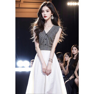 蕭遇（XIAOYU）2025年春天夏季新款女士?jī)杉徽籽b連衣裙小個(gè)子穿搭配氣質(zhì)衣服 格子上衣+半身裙 L 105-115斤