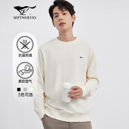 七匹狼長(zhǎng)袖T恤男士衛(wèi)衣男春秋款圓領(lǐng)簡(jiǎn)約休閑彈力長(zhǎng)T打底體恤衫男裝上衣 801(米白)-升級(jí)款 XL (175) 92A