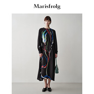 Marisfrolg【藝術(shù)家靈感】瑪絲菲爾秋季新品流動(dòng)花火印花收腰系帶連衣裙 花色 M