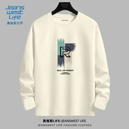 JEANSWEST LIFE真維斯純棉長(zhǎng)袖t恤男重磅親膚圓領(lǐng)內(nèi)搭潮牌外穿衣服青少年打底衫T