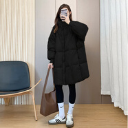丁唯唯新款孕婦羽絨服冬裝外套孕后期中長款加厚保暖冬季棉衣棉服棉襖 黑色 XL