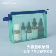歐力益（OULIYI）輕便收納袋透明網(wǎng)紗迷你小號大容量隨身口紅旅行出差拉鏈化妝包 A6-玉綠 6150
