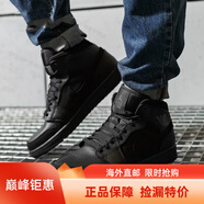 耐克（NIKE）男女鞋Air Jordan 1 AJ1 鴛鴦籃球運動鞋板鞋中幫海外直郵 554724-554725-050 黑色 44