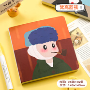 A7卡通方形筆記本小本子小清新迷你畫(huà)畫(huà)本繪畫(huà)本便攜空白本素描本隨身速寫(xiě)本口袋本 卡通迷你空白本-梵高藍孩