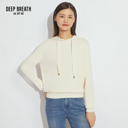 深呼吸DEEP BREATH女裝簡約百搭連帽套頭衛(wèi)衣針織衫上衣女A300858 白 L (4碼)