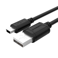 秋葉原USB 2.0迷你T型口5針USB公口對mini USB硬盤數(shù)據(jù)線相機單反連接線三星移動硬盤高速傳輸線導(dǎo)航儀充 QS5308黑色圓線 1.5米