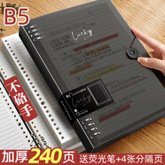 慢作 活頁本 筆記本子活頁筆記本文具高顏值可拆卸康奈爾本子網(wǎng)格本方格本記事本 【B5黑.橫線】240頁（1個(gè)外殼+2本內(nèi)芯）