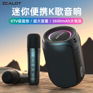 狂熱者（ZEALOT） S62M 藍(lán)牙音箱迷你便攜式K歌手持麥克風(fēng)KTV小音響手機(jī)無線戶外對(duì)唱重低音炮播放器桌面通用音箱 雙人K歌套裝【經(jīng)典黑】雙話筒