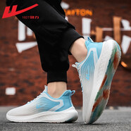 回力官方運動(dòng)鞋男鞋椰子鞋春夏季軟底網(wǎng)面男士鞋子男跑步鞋休閑鞋 白淺藍-雙色底款 39