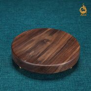 ASAN北美黑胡桃木制底座擺件工藝品花瓶奇石茶具實(shí)木底座定制刻字 【圓形】胡桃木中號【D15*H3.7】