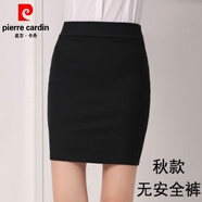 皮爾卡丹（pierre cardin）黑色包臀裙性感工作裙半身裙女春秋夏一步裙彈力短裙職業(yè)裙子包裙 黑色 秋款 無防走光 L 105-125斤左右